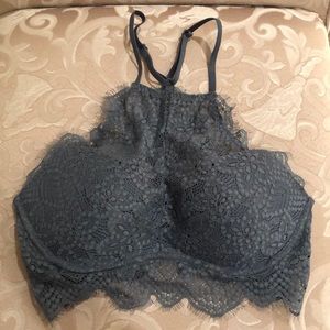VS Pink Lace High Neck Padded Bralette